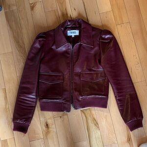 BB Dakota Deep Red Leather Jacket
